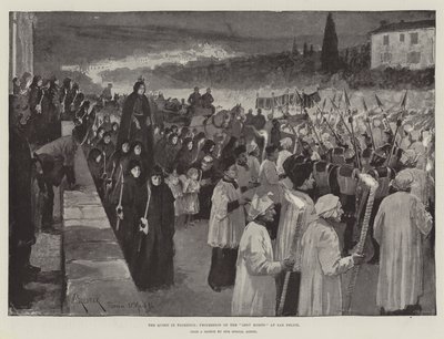 La reine à Florence, procession du Gesu Morto à San Felice - Amedee Forestier